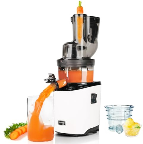 Kuvings - Entsafter REVO830 – Doppelmund, automatisches Schneidesystem – Weiß