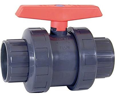 Valvola a sfera PVC filettata 40 mm. Chiave a sfera utilizzata in tubi in polietilene e PVC 40 mm 1 1/4. Valvola anti ritorno acqua regola il flusso di liquido