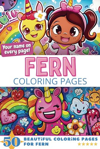Fern Coloring Pages: Wow-Effect! Your name on every page - Fern coloring book - 6x9 - 50x Fern coloring page - Fantastic Gift