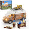 FUNWHOLE Carpentry Van Lighting Building Bricks Set - Farm Woodworker Car Collectible Display Set 496 Pcs for Adults and Teen