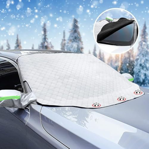 HOLKEU Copertura Parabrezza Auto, Ripiegabile Telo Copri Parabrezza per Auto Inverno Magnetico Protezione Parabrezza Antighiaccio Antighiaccio Universale Contro Neve, Ghiaccio, Gelo