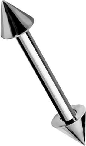 AZARIO LONDON G23 titanio calibro 16 (1,2 mm) bilanciere dritto con cono – Piercing per sopracciglio – Orecchio cartilagine – Trago Barbell, 7mm Length - 4mm Cone, Titanio grado G23, Nessuna pietra