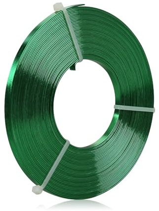 Platt aluminiumtråd – 5 x 1 mm – 10 meter bred platt smyckepysseltråd för ramar, skulpturer, ramar, smyckestillverkning – grön