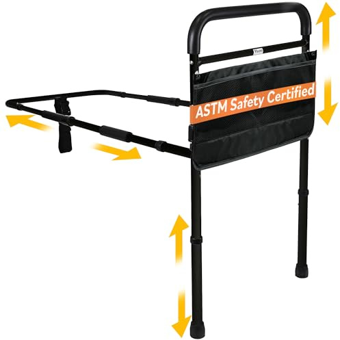 Vaunn Medical Bed Rail for Elderly Adults Safety, ASTM F3186-17 Certified, Adjustable Bed Assist Handle and Grab Bar for Seniors, 300 lb, Tool-Free Assembly