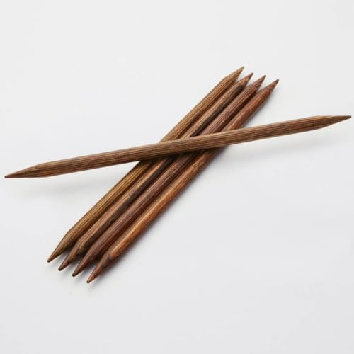 Knit Pro Ginger Stricknadel, gerade, Doppelspitze, leicht, Birkenholz, Sockenärmel, Stricknadel, 5 Stück (15 cm, 3,00 mm)