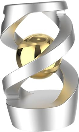 ＡＷＨＡＯ Levitating Sphere Educational Toy for Adults, Rotating Metal Design, silvery