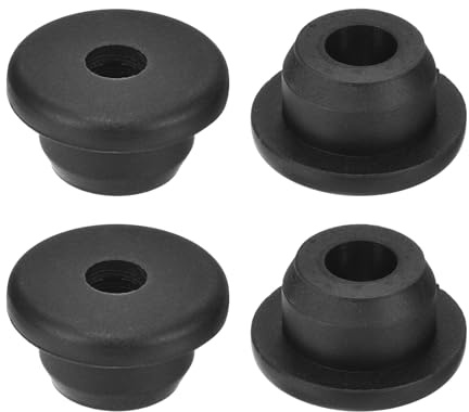 QUARKZMAN 4 Pezzi Occhielli in Gomma 18mm Foro di Perforazione, Passacavi Guarnizione 9mm ID Gommini Passacavo Scrivania Nero Siliconica per Tappo Organizzare Filo Cablaggio Casa Auto