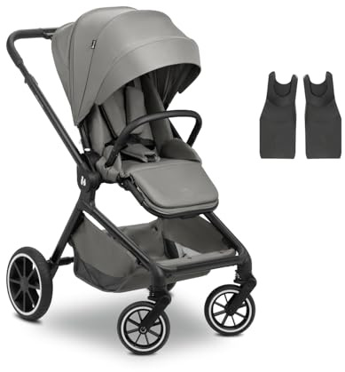 hauck Move N Care Carrito Bebé Multifunción desde el Nacimiento hasta 22 kg | Silla de Paseo Ligera Reversible y Reclinable - Capota XL UPF 50+ - Suspensión y Ruedas de Goma - Adaptadores - Gris