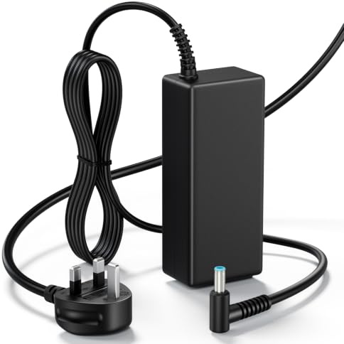 65W 19.5V 3.33A AC Adapter Compatible with HP Pavilion, Envy, Spectre, ProBook, EliteBook, Chromebook – Blue TIP 4.5mm Power Charger, Compatible with HP Laptops Power Cord Cable UK