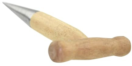 GARIOUANS Edelstahl Pflanzhilfe Dibber mit Ergonomischem Holzgriff Leichtes Gartenwerkzeug zum Lockern Pflanzen Umpflanzen und Bodenstechen für Blumenzwiebeln und Aussaat im Garten