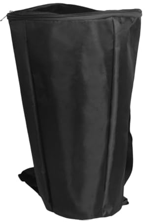 Afrikanischer Trommelrucksack 8 Zoll mit Tragegriff und Schultergurten | Oxford Gewebe, Schwarzer Packsack, Robust Verarbeitet, Großer Stauraum, Reißverschluss