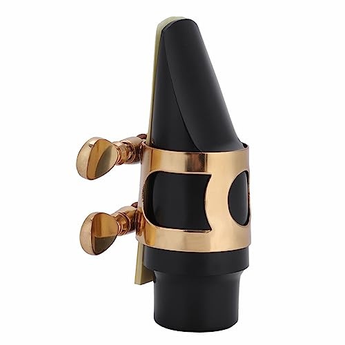 Akozon Set Bocchino per Sassofono Soprano in ABS con Cuscinetti Protettivi per Ance con Fibbia in Metallo