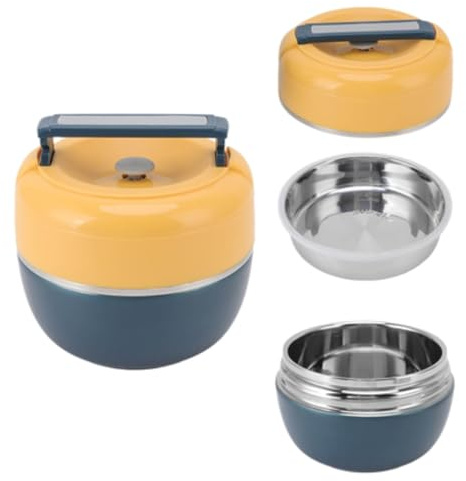 Tomedny Pot alimentaire isolé de 0,8 L, récipients à déjeuner isolés à 2 couches, compartiment thermique en acier inoxydable, boîte alimentaire sous vide pour le bureau et la maison