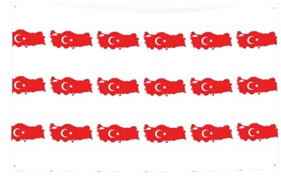 Bandiera della Turchia Stampa Mappa Striscioni Orizzontali Con 4 Fori Arazzo Decorativo Decorazione Della Camera Leggero Classroom Banner