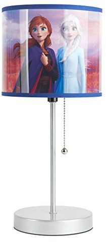 Frozen 2 Stick Table Kids Lamp with Pull Chain, Metal, Themed Printed Decorative Shade