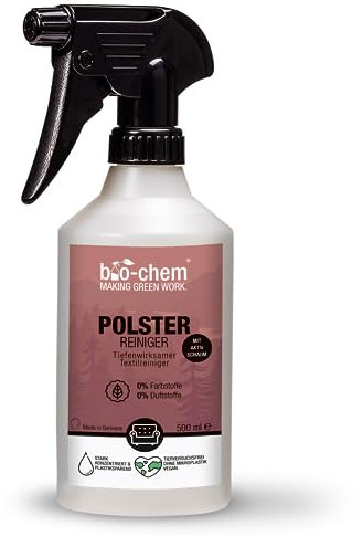 Bio-Chem - Detergente per tessuti, divani e sedili 0,5L - Rimuove le macchie e neutralizza gli odori da sedili di auto, divani, tappeti - Prodotto per rivestimenti in tessuto