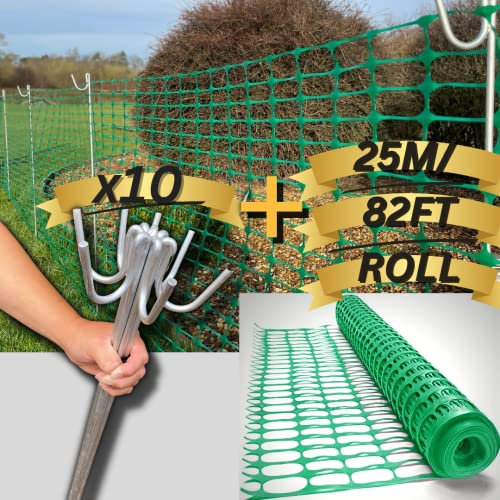 Smith & Barker Perni zincati a lunga durata con barriera temporanea da 25 m, 130 g/m², per esterni, giardino, rete in plastica, rete da pastori, staccionate, pali in metallo