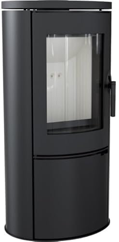 KRATKI Stahl-Kamin freistehend KOZA AB Ø 150 8 kW, Energieeffizienzklasse A, Holzkamin Norm BImSchV 2, Stahl-Gussbaum, Verschlusssystem
