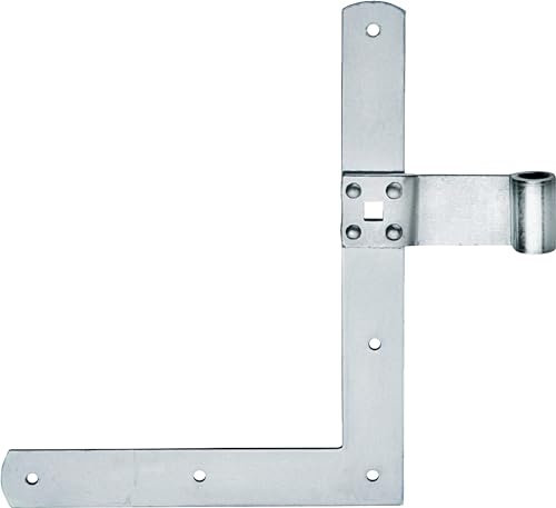Connex Cinta de ángulo de ventana – 250 x 200 x 30 mm – Ø 13 mm – Derecha – Galvanizada/Ventana/Cinta de carga angular/Bisagra/Herraje para ventanas, puertas y puertas