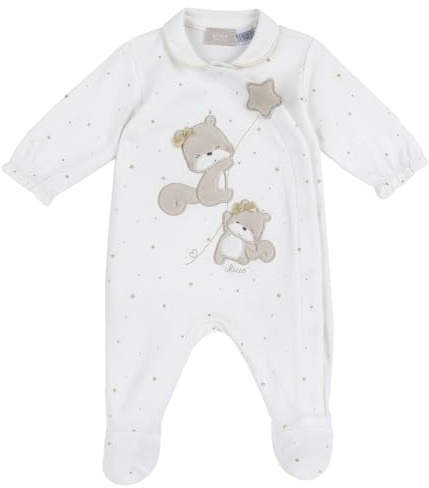 Chicco Tutina Con Apertura Davanti, Pigiama Bimba 0-24, Bianco (3-1M), 0 mesi, Designed in Italy