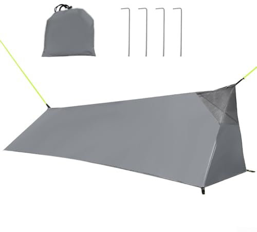 Zoegneer 210D Oxford-Gewebezelt, ultraleichtes Sommer-Outdoor-Zelt, 1 Person, Netz, Innenbelüftungsnetz, 220 x 70 x 60 / 35 cm (tiefgrau)