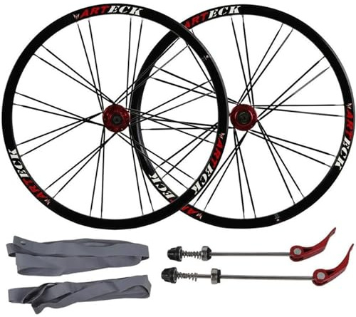 NBTRXWAFR Laufradsatz Fahrrad 26 Zoll Felge Legierung Hohlkammer Weiß Schwarz Bremsscheibe Rad MTB Schnellspanner 24 Speichen Für Lenkrad Kassette 7/8/9/10 Gang,Schwarz