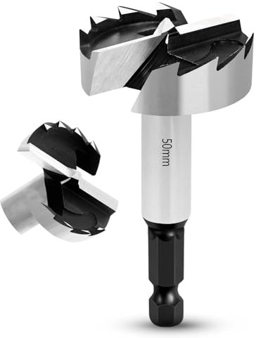 NICAVKIT 50mm Mèche Forstner Foret à Ailettes Plates, Foret à Bois Multi-Dents, Meche Bois Avec tige hexagonale Pour Le Perçage Dans Le Bois, Le Plastique, Le Contreplaqué