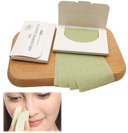 OHREN 2 Piezas Papel Absorbente de Aceite Facial para Hombres y Mujeres (200 Hojas) (Té Verde)
