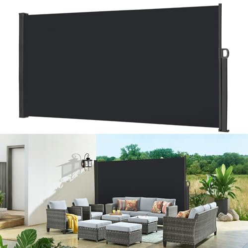 Tenda da sole laterale allungabile, 160 x 300 cm, frangivista e protezione dal vento, oscurante e impermeabile, tenda laterale con supporto da parete per balcone, terrazza e giardino, protezione