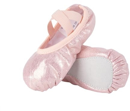 Dmwhsy Chaussures de Ballet pour Filles avec Bandes élastiques Semelles Plates pailletées Chaussons de Danse pour Femmes Enfants Tout-Petits et Adultes