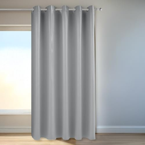 Homing Vorhang Mia Anthrazit | Verdunkelungsvorhang mit Ösen | Deko Ösenschal Schlafzimmer & Wohnzimmer | Ösenvorhang Blickdicht | Blickdichter Vorhang mit Verdunklungsstoff | 140x245 cm | 1 STK.