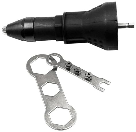 Jooehyer Juego de Adaptadores para Tuercas Remachables AKAPE - Remache para Taladro Inalámbrico, Remachadora Eléctrica, Herramienta para Tuercas Remachables de 2,4-4,8 mm (Negro)