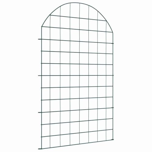 Valla para estanque, juego de 8 unidades, color verde, 50 cm de alto y 80 cm de ancho, de acero para borde de estanque y jardín