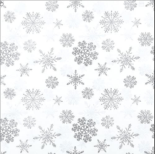 Pack of 20 Silver Crystal Snowflakes Winter Christmas Napkins 33 x 33 cm