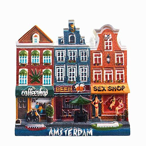 Imán 3D para nevera de Amsterdam, Holanda, colección de recuerdos, decoración del hogar, cocina, imán magnético para nevera