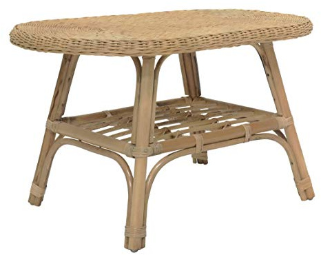 MiaMöbel Couchtisch Rattan 72x45x43 cm Modern Rattan Honig