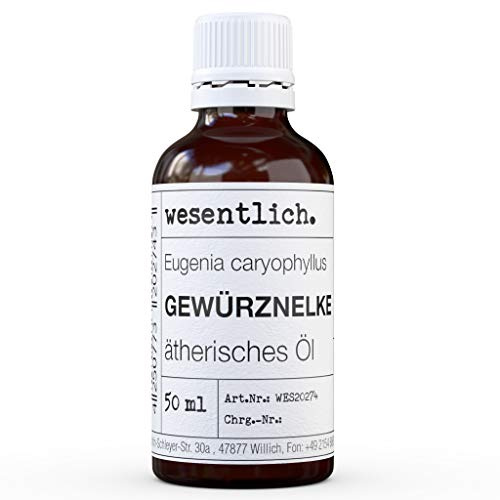 Huile de clou de girofle - 100% pure - huile essentielle de wesentlich. Flacon en verre (50ml)