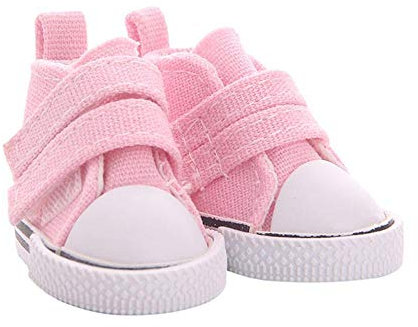 Aeromdale Puppenschuhe aus Segeltuch, einfarbig, 5 cm, Schuhe mit Klebeband für 36,7 cm große Puppe, 1/6 Puppe, Mädchen, Spielzeug, Geschenk, Rosa, 1 Paar