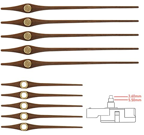 EXCEART Uhrzeiger Holz Uhrwerk Ersatz Kit DIY Maximal Zifferblatt Mechanismus Reparatur Werkzeug Pendeluhr Bewegung Kit für DIY Wanduhr Handwerk 12 Zoll 5 Sets