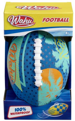 Wahu American Football (9) | 100 Percent Waterproof All-Weather American Football Ball with Real Laces | Ideal Garden or Beach Toy | Ages 5 Plus