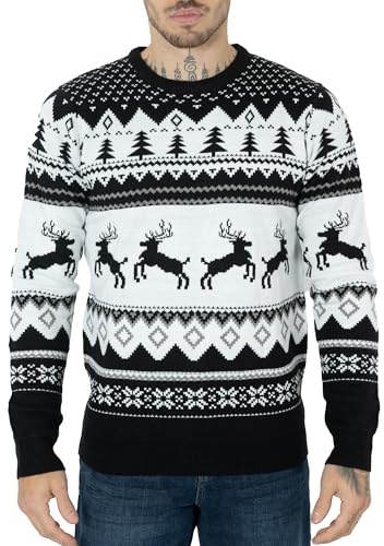 NOROZE Boys Girls Christmas Jumper Long Sleeve Fairisle Reindeer Snowflake Xmas Tree Knitted Crewneck Novelty Sweaters for Winter and Holiday Parties