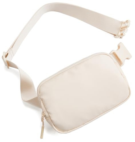 Telena Bauchtasche Damen Gürteltasche Herren, Sport Mode Hüfttaschen Frauen Brustbeutel Umhängetasche Crossbody Bag mit verstellbarem Riemen Beige