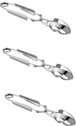 Alipis 3pièces Pince à Escargot Acier Clip Anti-brûlure pour Fruits De Mer Ustensile De Cuisine pour Service De Crabes Et Huîtres Ergonomique Et Facile à Utiliser