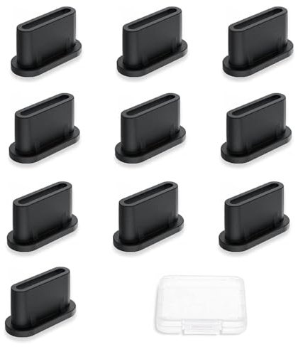 lcyen USB C Dust Plug Set, 10 Pcs Charger Protector Silicone USB Dust Cover for Phones, Samsung Galaxy, Google Pixel, USB C Protector for All USB C Port Cover Devices, Tablets, & Laptops