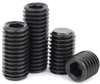 Aqxyhjk 1/50 Stück M1,6 M2 M2,5 M3 M4 M5 M6 M8 M10 M12M14 M16 Schwarz 12,9 Stahlkopf Sechskant Innensechskant Flachpunkt Stellschraube Madenschraube(20mm)