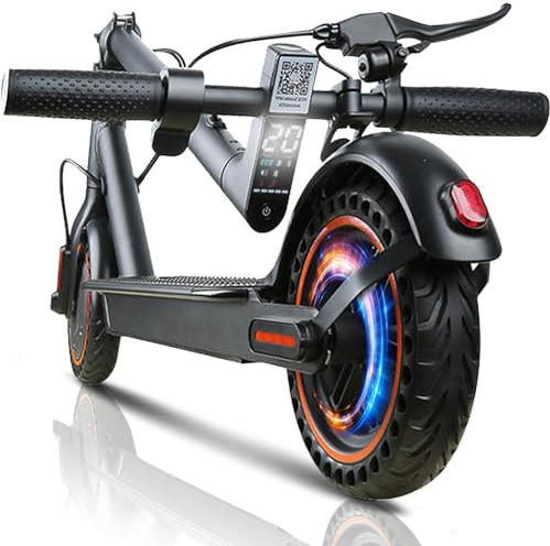 QNQ E Scooter, Elektroroller für Erwachsene, 8,5 Zoll, LED-Display, App-Funktion, Max 20-25km Reichweite 20km/h, 120 kg Belastung, Duales Bremssystem, Faltbarer für Pendler E Roller für Erwachsene