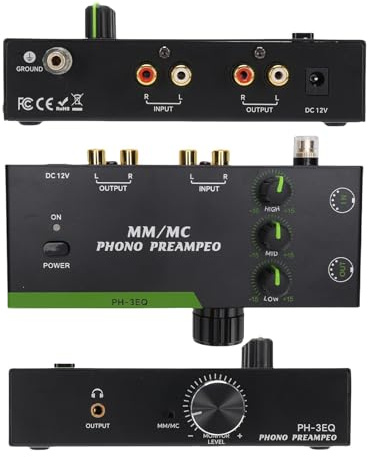 Plyisty Phono Preamp für Plattenspieler, Vorverstärker -Home -Audio für MM & MC -Patronen -Phonograph -Plattenspieler, 5 Pin XLR -Eingangsausgabe (EU -Stecker 100‑240V)