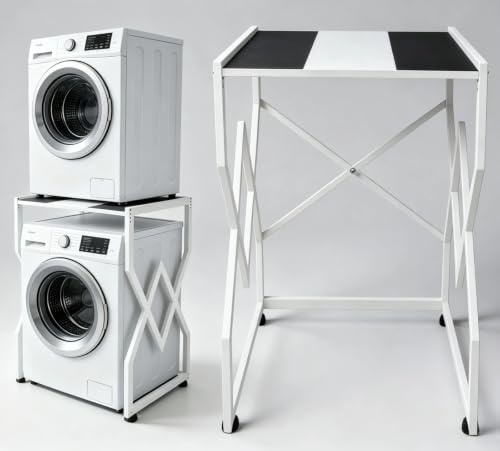 Cadre de connexion pour machine à laver et sèche-linge, cadre intermédiaire, cadre empilable avec étagère