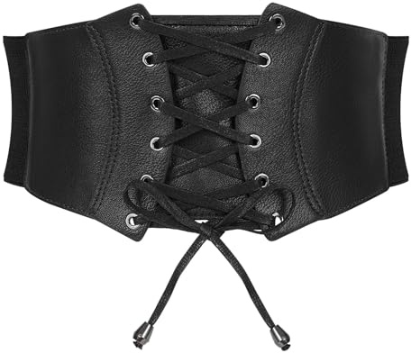 WERFORU Ceinture Corset Élastique Large pour Femmes Corset Femme Vintage à Lacets et à Nouer pour Robes