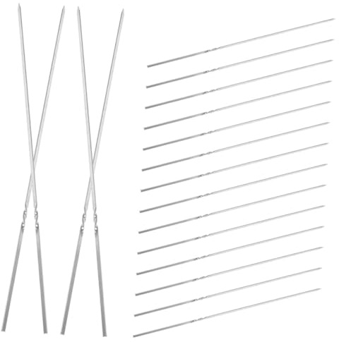 BESPORTBLE 20 Pezzi Spiedini per Barbecue in Acciaio Resistente Piatti Riutilizzabili Bastoncini Antiscivolo Sicuri e Facili da Pulire per Kebab e Verdure Grigliate